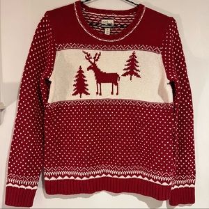 Bass Knitted Red Christmas Sweater